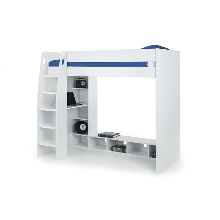 Nebula Gaming Bed with Desk In White Finish - Click Image to Close